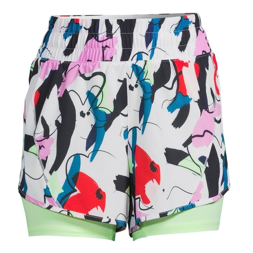 Avia Women's Running Shorts with Bike Liner, Scribble